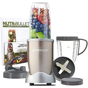 Nutribullet 900w De Potência Com 9 Itens - 5 Em 1 - Liquidificador, Multiprocessador, Blender, Mixer E Moedor- Champagne