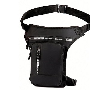 Pochete de Perna Com 3 Bolsos, Impermeável Com Ajuste de Tamanho, Bolsa de Viagem - Preto