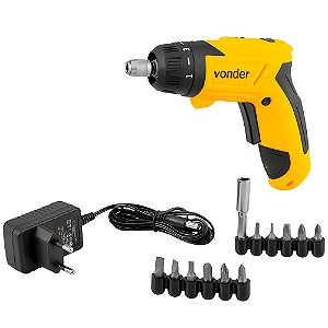 Parafusadeira a Bateria Vonder PBV 120 Bivolt 3,6V com 12 Acessórios e Carregador
