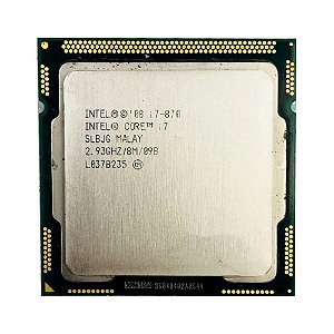 Processador Intel Core i7-870, 2.93 GHz (Turbo até 3.60 GHz), 4 Núcleos, 8 MB Cache, TDP 95W, LGA1156, 1ª Geração, OEM