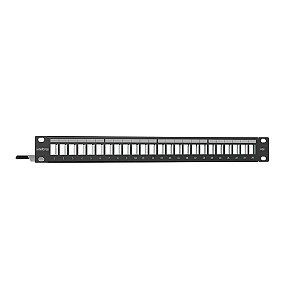 Patch Panel Blindado Descarregado Intelbras, Com 24 Portas, Guia Traseira, PPDB24P