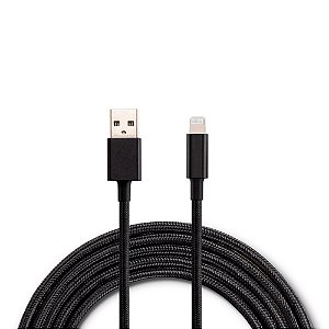 Cabo De Dados e Carregamento Turbo Para iPhone, USB Para Lightning Compatível, 1 Metro, Preto - Relog's