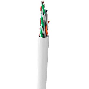 Metro de Cabo de Rede LAN 4PX24AWG CAT6 UTP LSZH -100% Cobre Wec, Branco