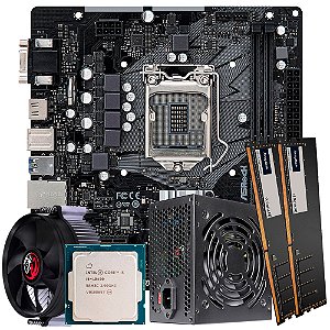 Kit Montagem de Computador, Placa Mãe ASRock LGA 1200, Processador Core i5-10400, Memória 16GB DDR4, Fonte ATX 350