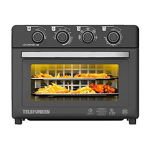 Forno Aero Fryer 300 Telefunken Forno com Air Fryer 30L 220V 2.100W, com 5 Funções, Timer 60 min, Cool Touch - Preto