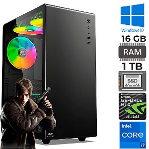 Computador Gamer Core i7-4770 , SSD 1 TB, Memória RAM 16GB, Gab-Gamer MT-G200BK , Placa de video RTX 3050,Windows 10