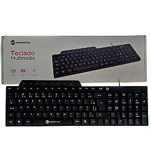 Teclado USB Multimídia Goldentec GT V3, ABNT2 com 105 Teclas, 9 Atalhos Multimídia, Cabo 1,2m - Preto
