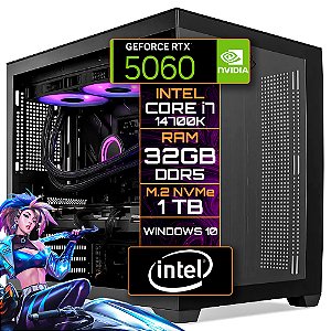 Computador Gamer Core i7-14700K, RAM 32GB (2x16), SSD NVMe 1TB, RTX 5060 8GB 128bit, Gabinete CV500L, Fonte 600W 80 Plus
