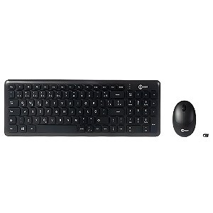 Kit Teclado E Mouse Sem Fio KW204 Lecoo, ABNT2, Bluetooth 2.4 GHz, Mouse 1.200 DPI, Ergonomico, Nano USB Até 10m - Preto