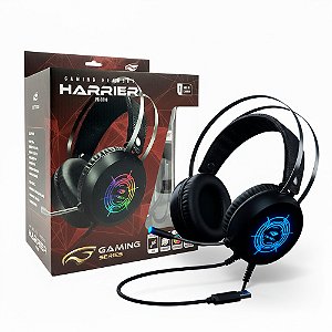 Headset Gamer USB Harrier PH-G330BKV2 C3Tech, Iluminação RGB, Over-Ear, Microfone Integrado, 50mm - Preto