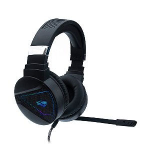 Headset Gamer USB Hatchet PH-G730BK C3Tech, Over-Ear, Microfone Integrado, Iluminação RGB, Áudio Virtual 7.1 - Preto