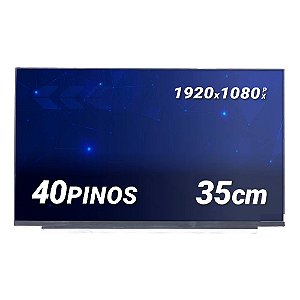 Tela LED Slim 15,6" Compatível Notebook Dell, 1920x1080, 40 Pinos, Fosco, 28cm, 144Hz, IPS, BringIT - PN N156HRA-GAA