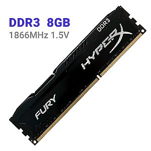 Memória 8GB DDR3 1866MHz 1.5V Kingston Fury HyperX - HX318C10FB/8 - (USD)