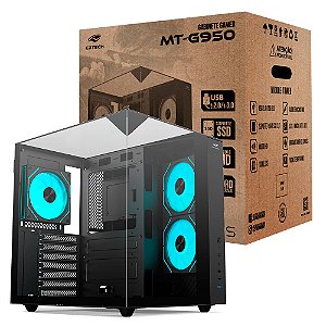 Gabinete Gamer Aquário C3Tech MT‑G950BK, Mid Tower, Vidro Temperado, USB 3.0, Sem Fonte, Preto - Aquarius