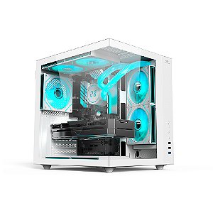 Gabinete Gamer C3Tech Aquário MT-G920WH, Mid Tower, Vidro Temperado, Suporte Water Cooler, S/Fonte, Branco - Aquarius