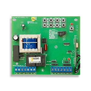 Placa Central Motor de Portão AC4 Hall, Compatível Rossi, 433Mhz, Até 512 Botões de Controle, 20 Tipos de Parada - Acton