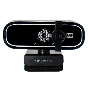 Webcam C3TECH WB-200BK Quad HD 2K, com Microfone, Plug and Play USB 2.0, 30FPS - Preto