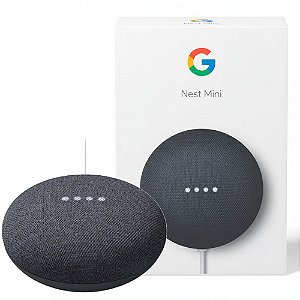 Google Nest Mini 2ª Geração, Assistente de Voz, Wi-Fi, Driver 1.58" 360° Som, Chip ML 1 TeraOPS, Controle Tátil, Preto