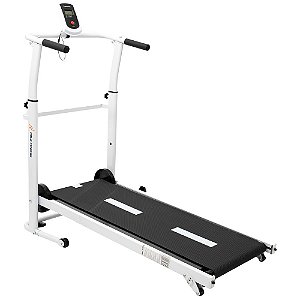 Esteira Mecânica Mile Fitness Dobrável 3 Inclinações Ajustáveis 110kg Display Tempo Distância Calorias 130x50x120cm