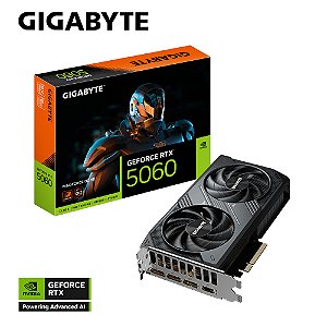 Placa de Video Gigabyte GeForce RTX 5060 Windforce OC 8GB GDDR7 128bit - GV-N5060WF2OC-8GD