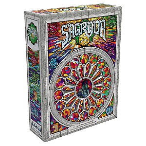 Jogo Tabuleiro Sagrada Galápagos Mosaico Dados 1-4 Jogadores, 90 Dados Coloridos, 4 Molduras, 12 Cartas Padrão