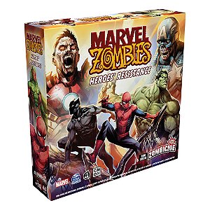 Jogo Tabuleiro Marvel Zombies Heroes Resistance Galápagos 1-4 Jogadores, 6 Heróis, 4 Zumbis Herói, 50 Zumbis, 6 Dados
