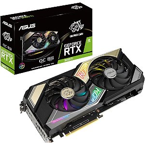 Placa Vídeo ASUS GeForce RTX 3060 Ti KO OC V2, 8GB GDDR6, 256-Bit, 1695MHz Boost, PCIe 4.0, 3xDP, 2xHDMI, LHR