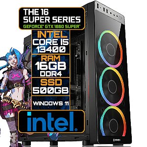 Computador Gamer i5-13400, RAM 16GB, NVMe 500GB, GTX 1660 Super 6GB, Gabinete G1000BK , Fonte Corsair 550W 80+ Bronze