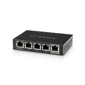 Roteador Ubiquiti EdgeRouter X ER-X, 5 Portas Gigabit RJ45 (10/100/1000 Mbps), PoE 24 V Passivo com Pass-Through, Preto