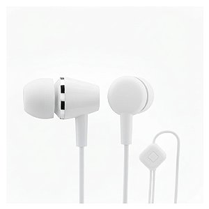 Fone De Ouvido EJ-32, Intra Auricular 3.5mm, Cabo em TPU Revestido, Cabo 1.2 Metros, H'maston, Branco