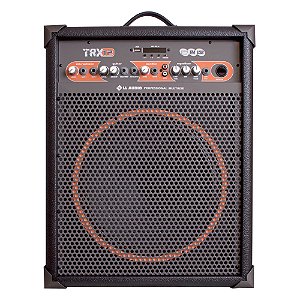Caixa de Som LL Áudio TRX12 Amplificada, Multiuso, 80W RMS, Bluetooth, USB, FM, Microfone Sem Fio, Bateria 6h, Preto