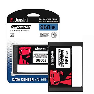 SSD Kingston DC600M 960GB, SATA III 2.5", Leitura 560MB/s, Gravação 530MB/s, NAND 3D TLC, Enterprise para Servidores
