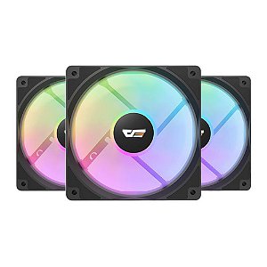 Kit Ventoinhas Aigo Darkflash CL12, Rainbow, 3x120mm, Preto, RAINBOW-CL12-3IN1