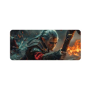 Mouse Pad Gamer 30x70cm, Neoprene Legítimo, Base Antiderrapante, Reliza - Estampa Elfo