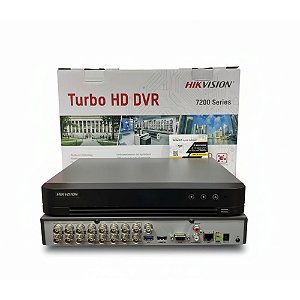Gravador Digital DVR Hikvision, 16 Canais H.265+, 3K 5MP, Turbo HD 7200 Series Acusense, S/HD - iDS-7216HQHI-M1/S