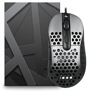 Mouse Gamer Motospeed Darmoshark N1 Essential Sensor ZEUS6400, 6400 DPI, RGB, 6 Botões, USB Cabo 1,8m, Prata