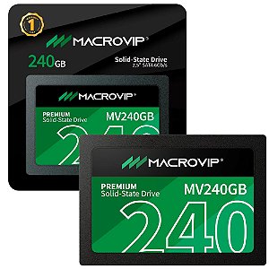 SSD Macrovip Premium 240GB 2,5'' Sata III 6Gb/s Leitura de Até 520Mb/s, Gravação Até 450Mb/s, MV240