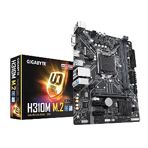 Placa-Mãe Gigabyte H310M M.2, Socket LGA 1151, DDR4, SATA 3, HDMI, USB 3.0/3.1 Gen1, Formato Micro ATX – OEM Sem Box