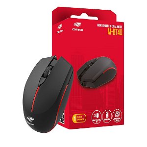 Mouse Sem Fio Recarregável Bluetooth e Wireless 2.4ghz M-BT+RC/NANO M-BT40BK C3Tech