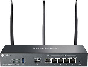 Roteador Omada Tp-Link Ax3000 Gigabit Smb Wi-Fi 6 Dual-Band, VPN Gateway, USB 1 Porta SFP, Sem Fio  (Er706W)