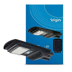 Luminária Solar Elgin LED 30W Luz Branca (6500K) 500lm IP44, Preto (48SOL30W0000)