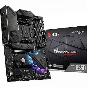Placa Mãe MSI B550 MPG Gaming Plus Socket AM4 ATX DDR4-SDRAM PCIe 4.0, M.2, USB 3.2 - Preto