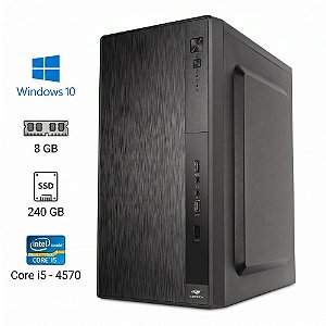 Computador Core I5-4570, RAM 8GB DDR3, SSD 240GB, Rede Gigabit, Gabinete MT-31V2BK, Windows 10