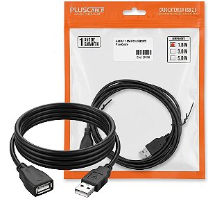 Cabo Extensor Para USB 2.0 AM/AF 1.8M PC-USB1802 PlusCable