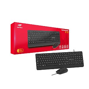 Kit Teclado e Mouse Com Fio USB, KT-150BK, Mouse 1.200 DPI, C3Tech, Preto