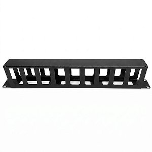 Organizador de Cabos Horizontal 1U 80mm para Rack 19"  - MAX ELETRON