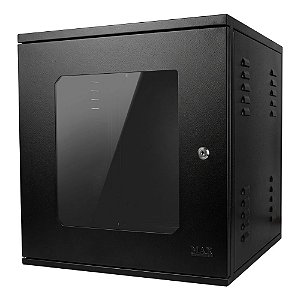 Mini Rack de Parede 19" 8U x 470 mm, Porta em Acrílico, Estrutura Soldada - MAX Eletron