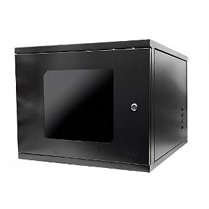 Mini Rack de Parede 19" 8U x 570 mm com Porta de Acrílico Soldado Max Eletron 2050
