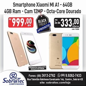 Smartphone Xiaomi MI A1-64GB -4GB Ram Cam 12MP -Octa-Core Dourado