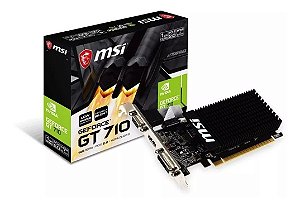Placa de Vídeo MSI GeForce GT710 1GB DDR3 Low Profile PCI Express 2.0